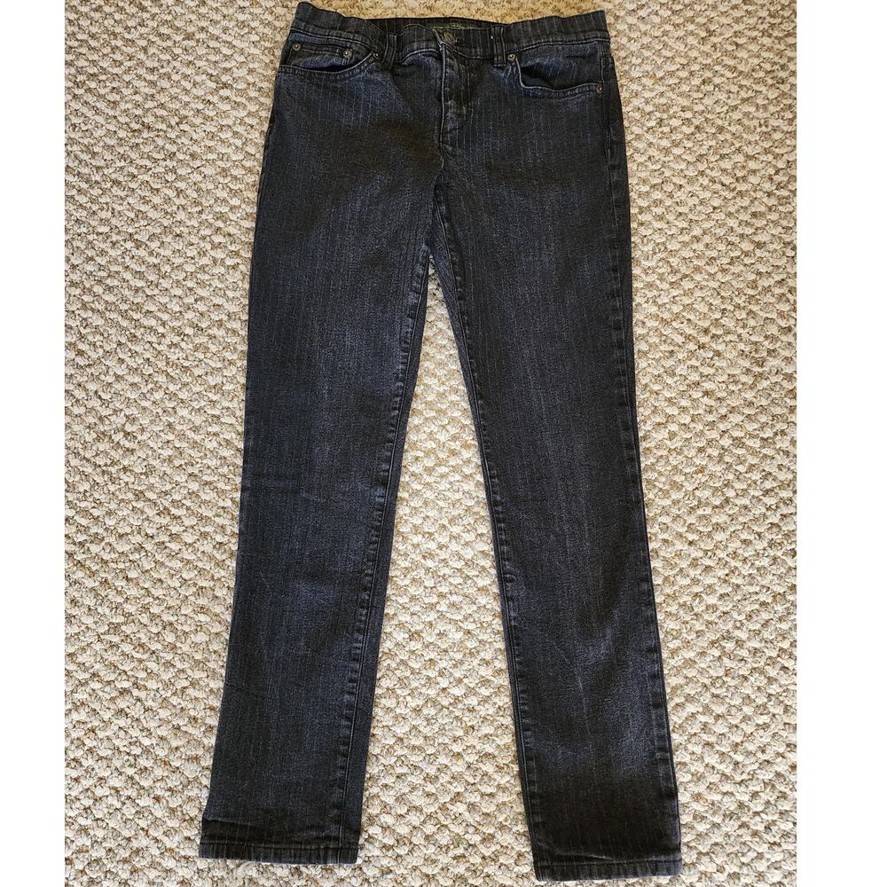 LRL Lauren Jeans Co. Ralph Lauren Size 6 Modern Black Denim Stripe Skinny Jeans